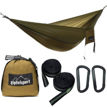 Outdoor Hängematte - Camping & Trekking Hängematte Oliv Lade das Bild in den Galerie-Viewer, Outdoor Hängematte - Camping & Trekking Hängematte Oliv