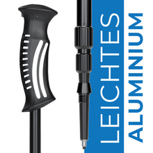 Teleskop Wanderstöcke - Aluminium Wanderstock, ausziehbar | Leichtes 7075 Aluminium | Die Teleskop Wanderstöcke sind aus 7075 Aluminium, das dich sicher auf den Berg bringt. Im Gegensatz zu Carbon ist Alu günstiger in der Herstellung und zerbricht bei Schäden nicht. Lade das Bild in den Galerie-Viewer, Teleskop Wanderstöcke - Aluminium Wanderstock, ausziehbar | Leichtes 7075 Aluminium | Die Teleskop Wanderstöcke sind aus 7075 Aluminium, das dich sicher auf den Berg bringt. Im Gegensatz zu Carbon ist Alu günstiger in der Herstellung und zerbricht bei Schäden nicht.