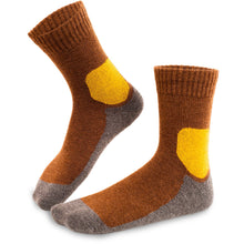 Warme Merino Wandersocken für Herren, Damen und Kinder in Braun Lade das Bild in den Galerie-Viewer, Warme Merino Wandersocken für Herren, Damen und Kinder in Braun
