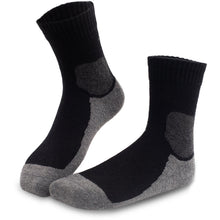 Warme Merino Wandersocken für Herren, Damen und Kinder in Schwarz Lade das Bild in den Galerie-Viewer, Warme Merino Wandersocken für Herren, Damen und Kinder in Schwarz
