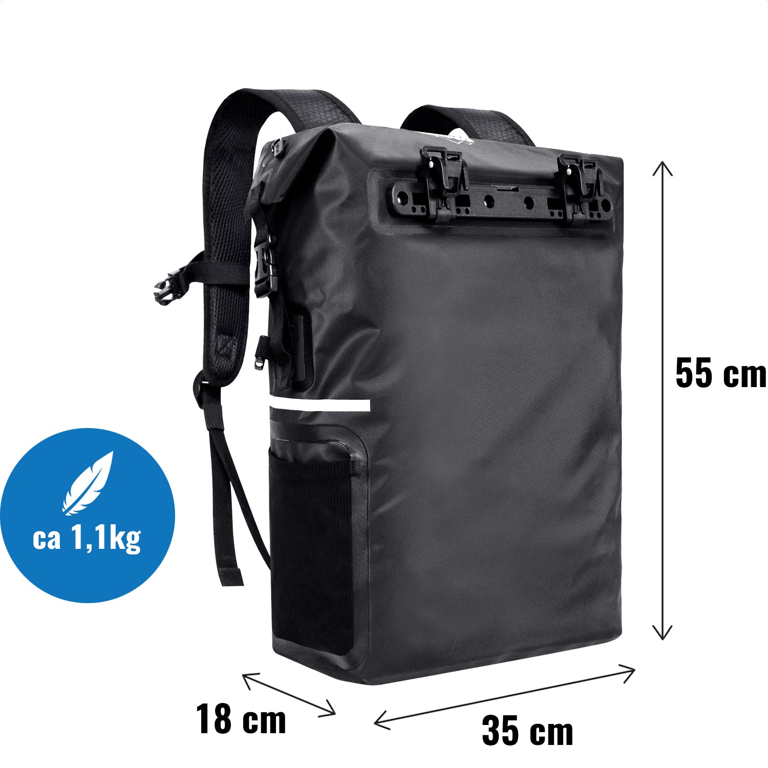 Fahrradtasche mit Rucksack